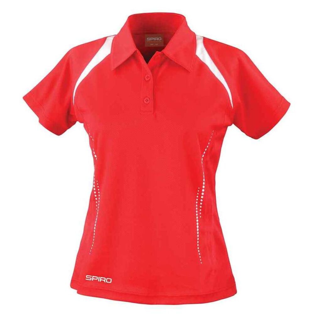 Spiro Womens/Ladies Team Spirit Polo Shirt / Red/White